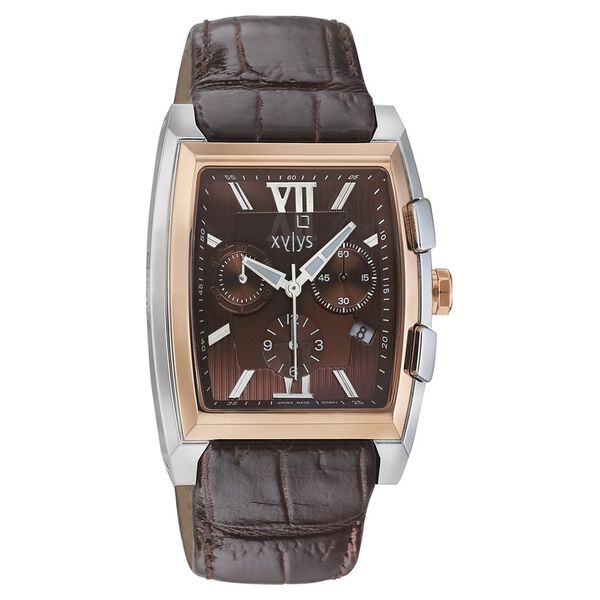 Xylys Swiss Chronograph Brown Dial And Leather Strap Watch For Men - image number 0