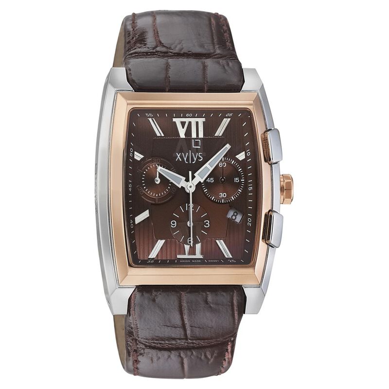 Xylys Swiss Chronograph Brown Dial And Leather Strap Watch For Men