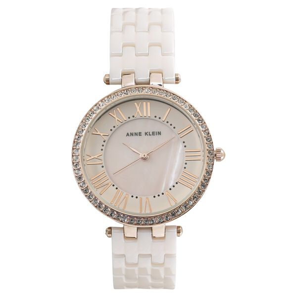 Anne Klein Quartz Analog Mother of Pearl Dial Ceramic Strap Watch for Women - image number 0