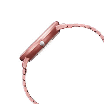 Fastrack Vyb Bliss Quartz Analog Pink Dial Stainless Steel Strap Watch for Girls