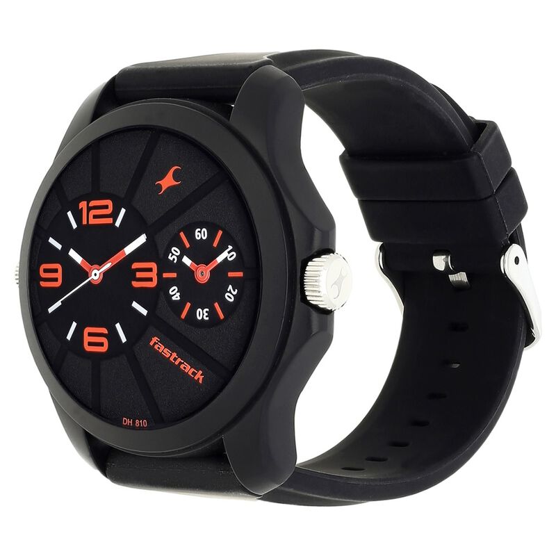 Fastrack Quartz Analog Black Dial Silicone Strap Watch for Guys - image number 2