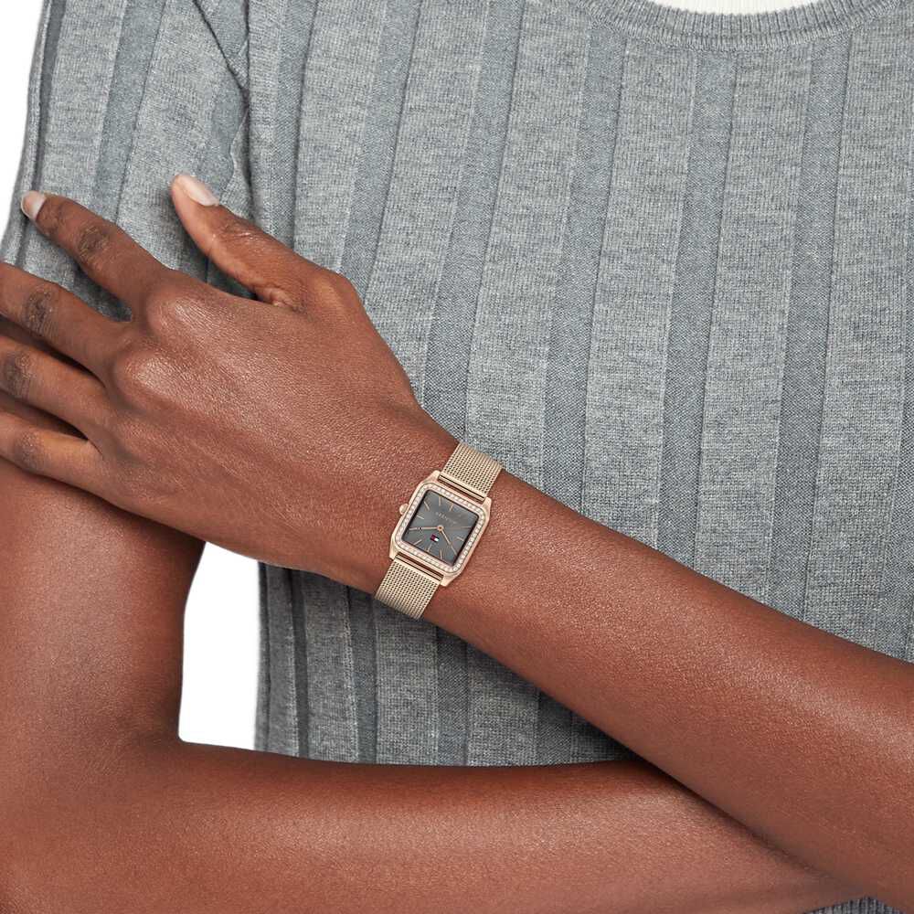 Tommy hilfiger link bracelet outlet in silver and rose gold