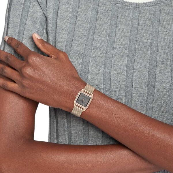Tommy Hilfiger Grey Dial Golden Stainless Steel Strap Watch for Women - image number 3