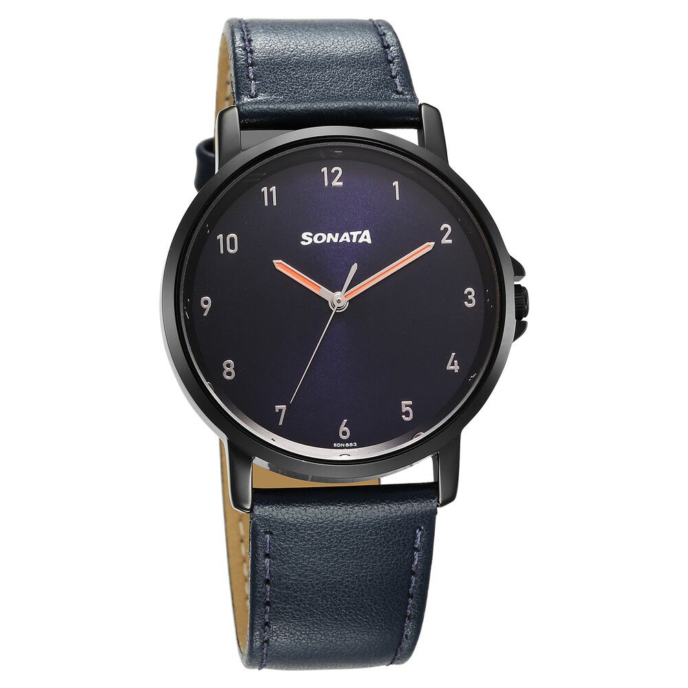Buy Online Sonata Quartz Analog Blue Dial Watch for Men 77083nl01 Titan