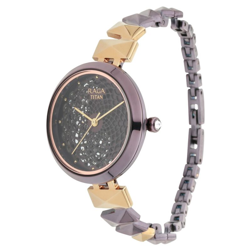 Titan Raga Facets Brown Dial Analog Stainless Steel Strap watch for Women - image number 3