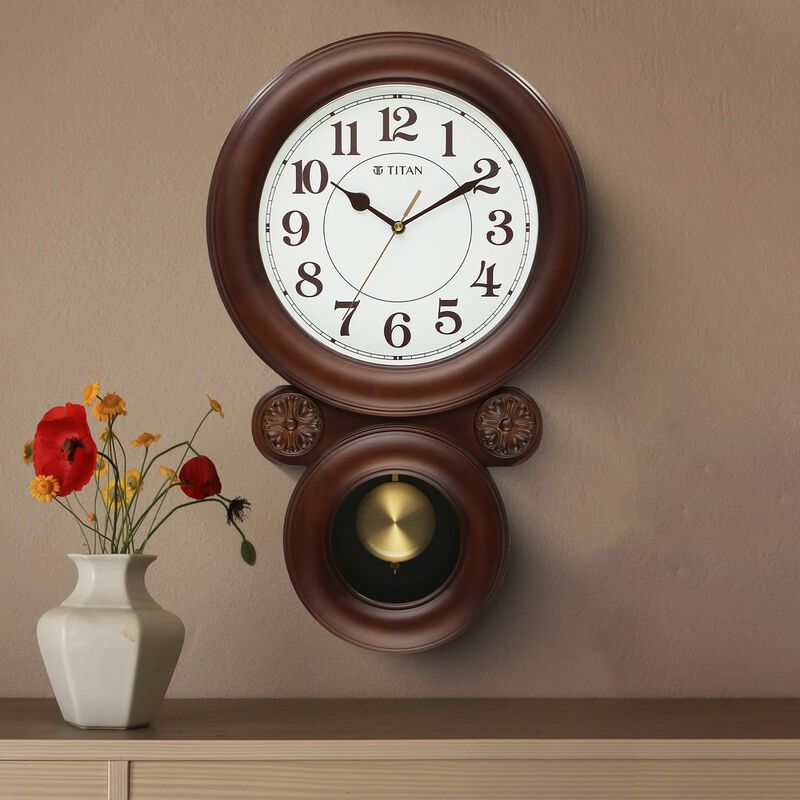 Titan Grandeur - Classic Wooden Pendulum Wall Clock