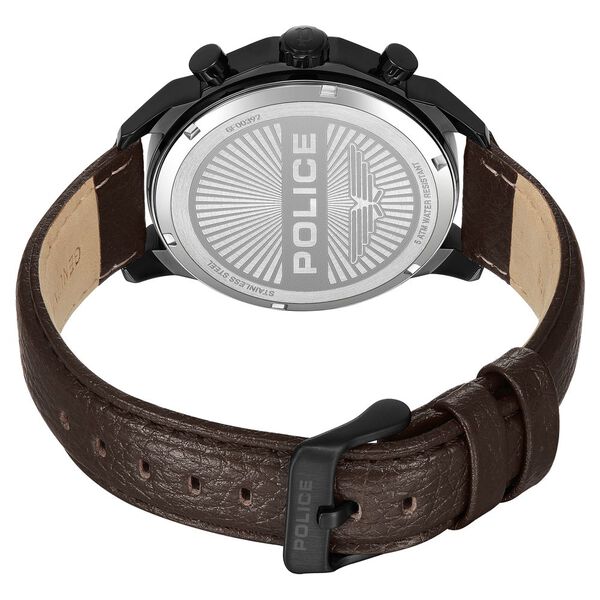 Police Quartz Multifunction Grey Dial Brown Leather Strap Watch for Men - image number 2