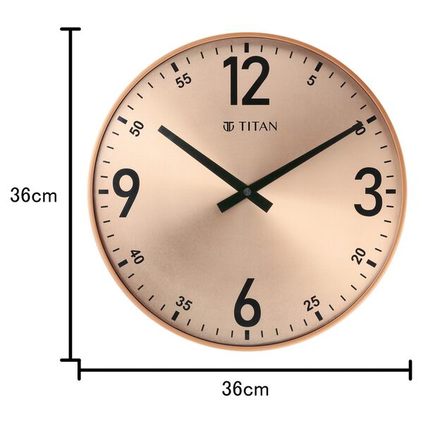 Sunray Finish Slim Wall Clock in Rose Gold - 36 cm x 36 cm (Medium) - image number 3