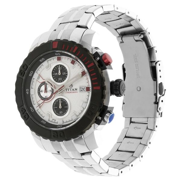 Titan Quartz Chronograph Silver Dial Watch for Men - image number 1