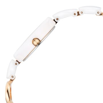 Titan Raga Ceramics Quartz Analog White Dial Metal & Ceramic Strap Watch For Women
