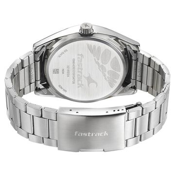 Fastrack Go Skate Quartz Analog with Date Black Dial Stainless Steel Strap Watch for Guys