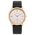 Edge Dynasty Quartz Analog White Dial Black Leather Strap Watch For Men - image number 0