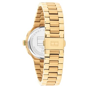 Tommy Hilfiger Quartz Analog Green Dial Golden Stainless Steel Strap Watch For Women