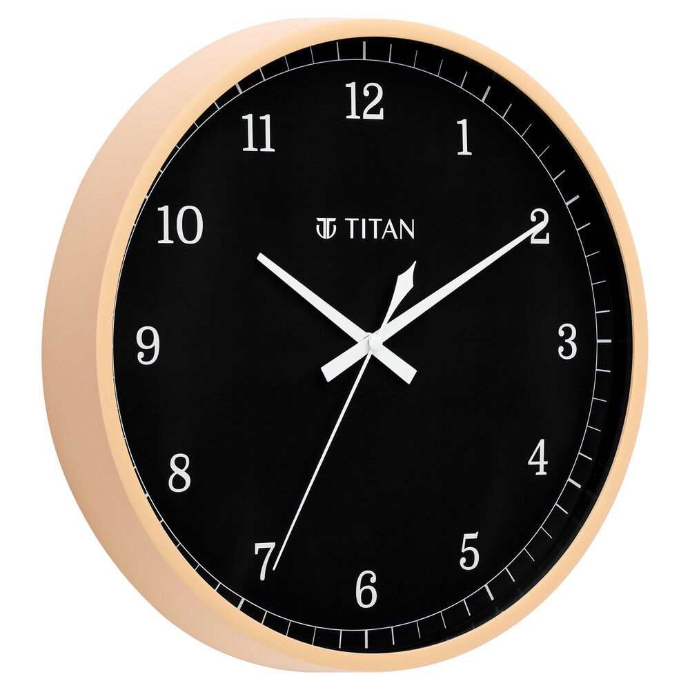Buy Online Titan Classic Balck Wall Clock with Silent Sweep Technology 29.5 cm x 29.5 cm Medium w0043pa07 p Titan