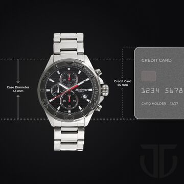 Titan Octane Black Dial Chrono Stainless Steel Watch for Men