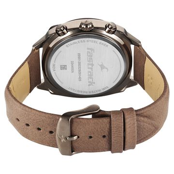 Fastrack Gelato Brown chronograph watch with Cookies n Cream dial for Guys