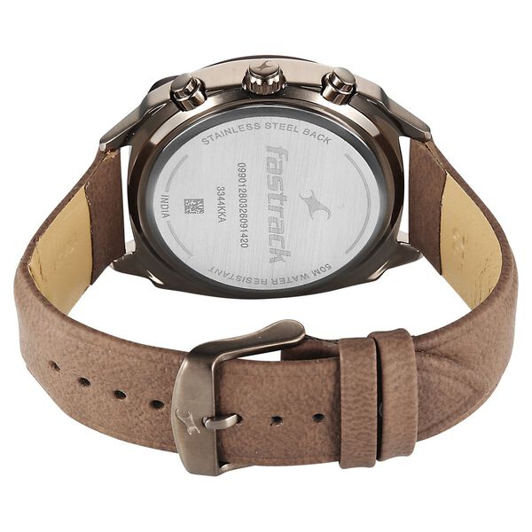 Fastrack Gelato Brown chronograph watch with Cookies n Cream dial for Guys - image number 5
