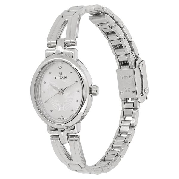 Titan Quartz Analog Silver Dial Stainless Steel Strap Watch for Women - image number 1