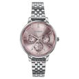 Sonata Verve Quartz Multifunction Pink Dial Rose Gold Metal Strap Watch For Women - image number 0