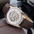 Titan Automatic Silver Dial Brown Leather Strap Watch for Men - image number 3