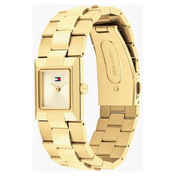 Tommy Hilfiger Quartz Analog Champagne Dial Golden Stainless Steel Strap Watch For Women