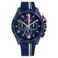 Tommy Hilfiger Quartz Chronograph Blue Dial Blue Silicone Strap Watch For Men - image number 0