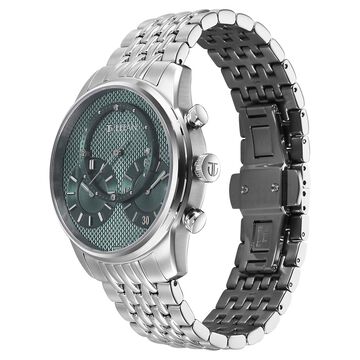 Titan Micromotors Analog with Independent Hour, Minute and 2nd Sub-Dial Green Dial Stainless Steel Strap Watch for Men