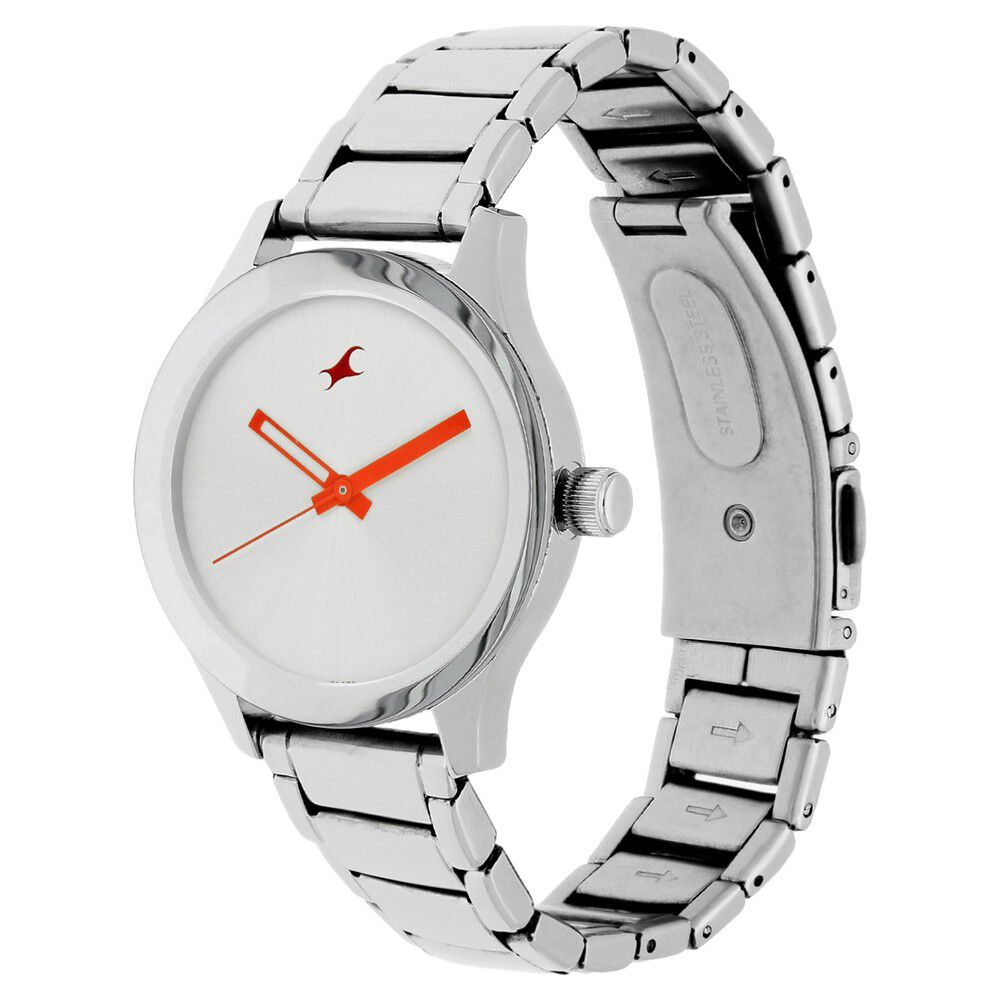 Buy Online Fastrack Quartz Analog Silver Dial Stainless Steel Strap Watch for Girls 6078sm02 p Titan