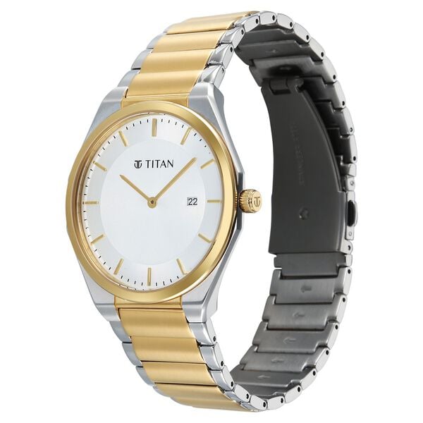 Titan Classique Slim Wear Quartz Analog Silver Dial Two Toned Stainless Steel Strap Refined Formal Dress Watch For Men - image number 2