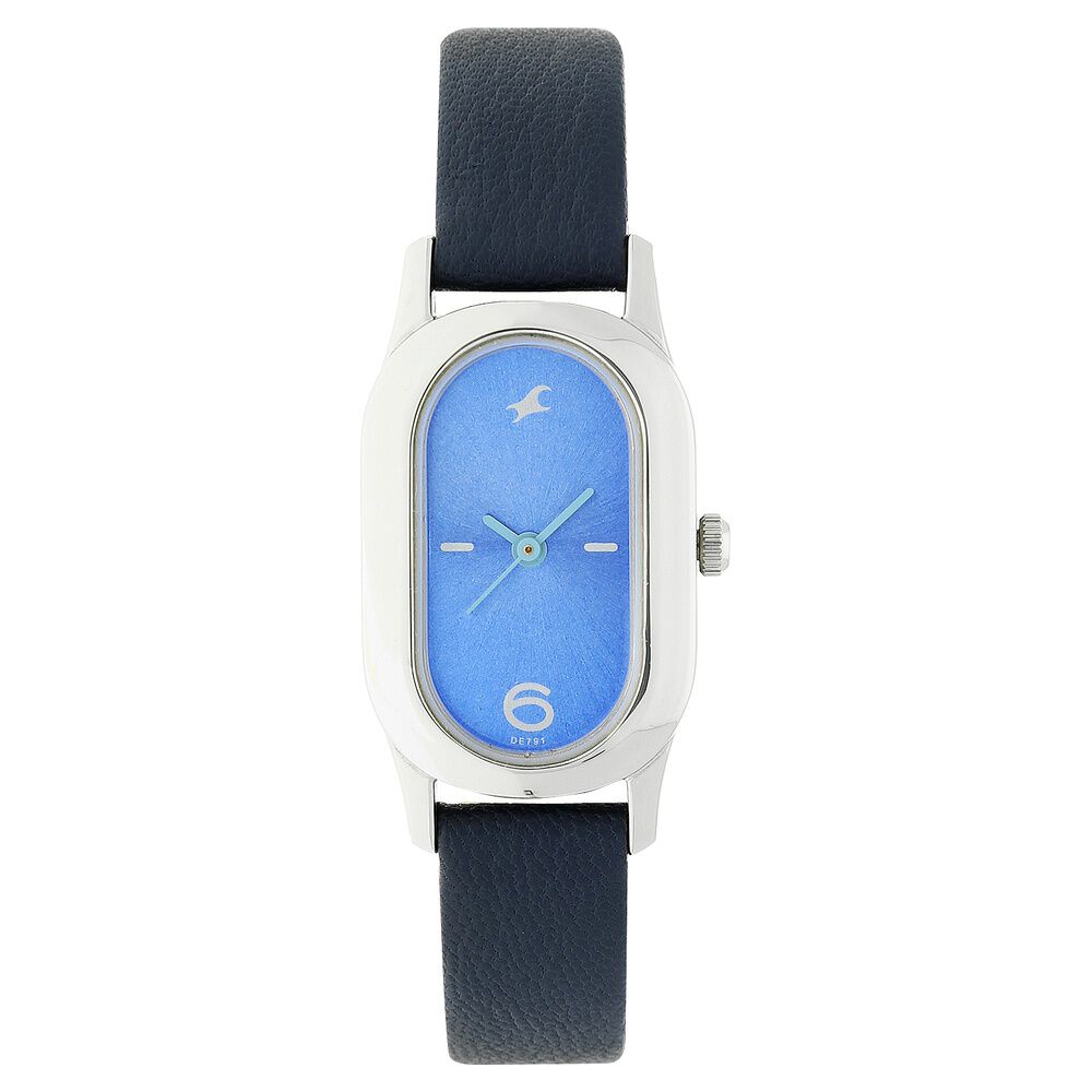 Buy Online Fastrack Quartz Analog Blue Dial Leather Strap Watch for Girls nk6126sl01 Titan