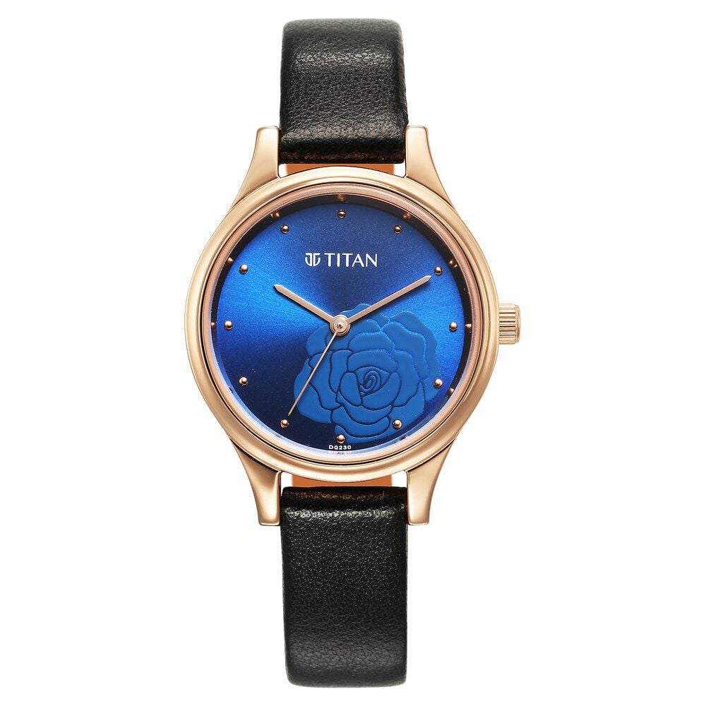 Titan Karishma Quartz Analog Blue Leather Strap for Women-image-5