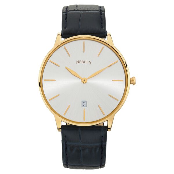 Titan Nebula Lustre 18k Gold Analog Leather Strap Watch for Men - image number 2