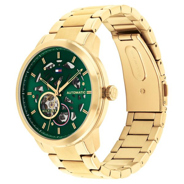 Tommy Hilfiger Automatic Green Dial Stainless Steel Strap Watch For Men - image number 1