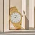 Titan Quartz Analog with Day and Date Silver Dial Golden Stainless Steel Strap Watch For Men - image number 0