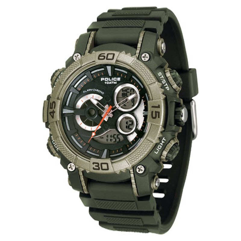 Police Quartz Analog Grey Dial Silicone Strap Watch for Men