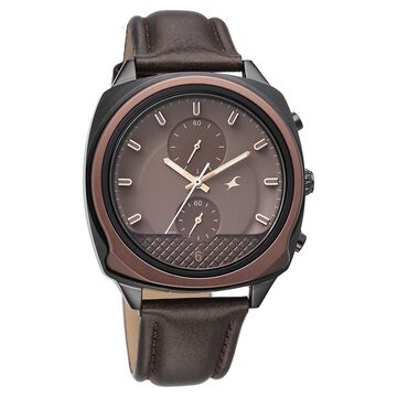 Fastrack Gelato Black chronograph watch with Chocolate dial for Guys