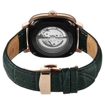 Titan Vintage Concealed Automatic Analog with Green Dial Green Leather Strap Watch for Men