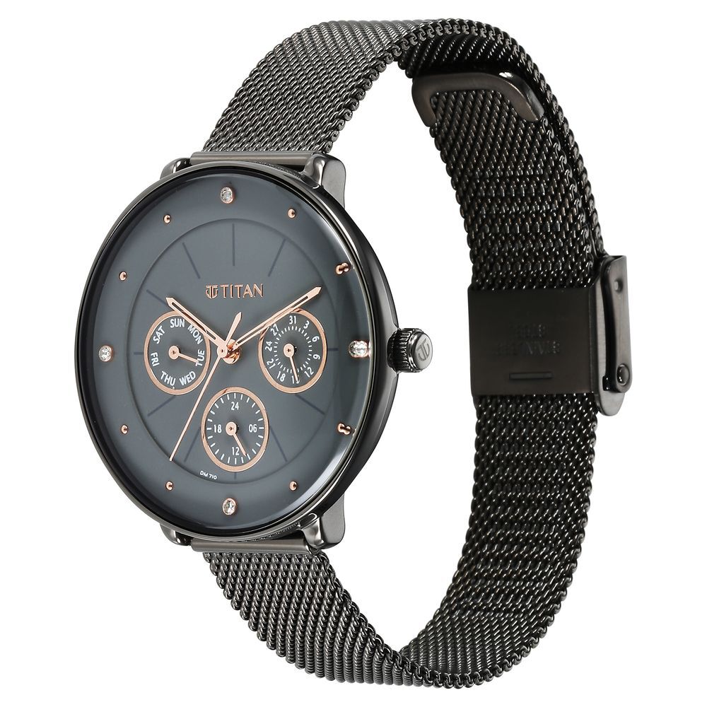 Buy Online Titan Neo Grey Dial Analog Stainless Steel Strap watch for Women 2651qm01 Titan