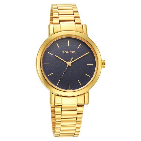 Sonata Essentials Blue Dial Stainless Steel Strap Watch for Women - image number 0