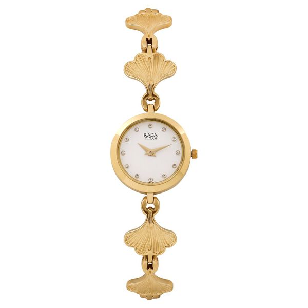 Titan Raga Foliage White Dial Analog Metal Strap Watch for Women - image number 0