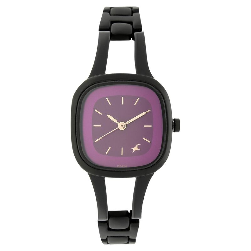 Fastrack Quartz Analog Purple Dial Stainless Steel Strap Watch for Girls - image number 0