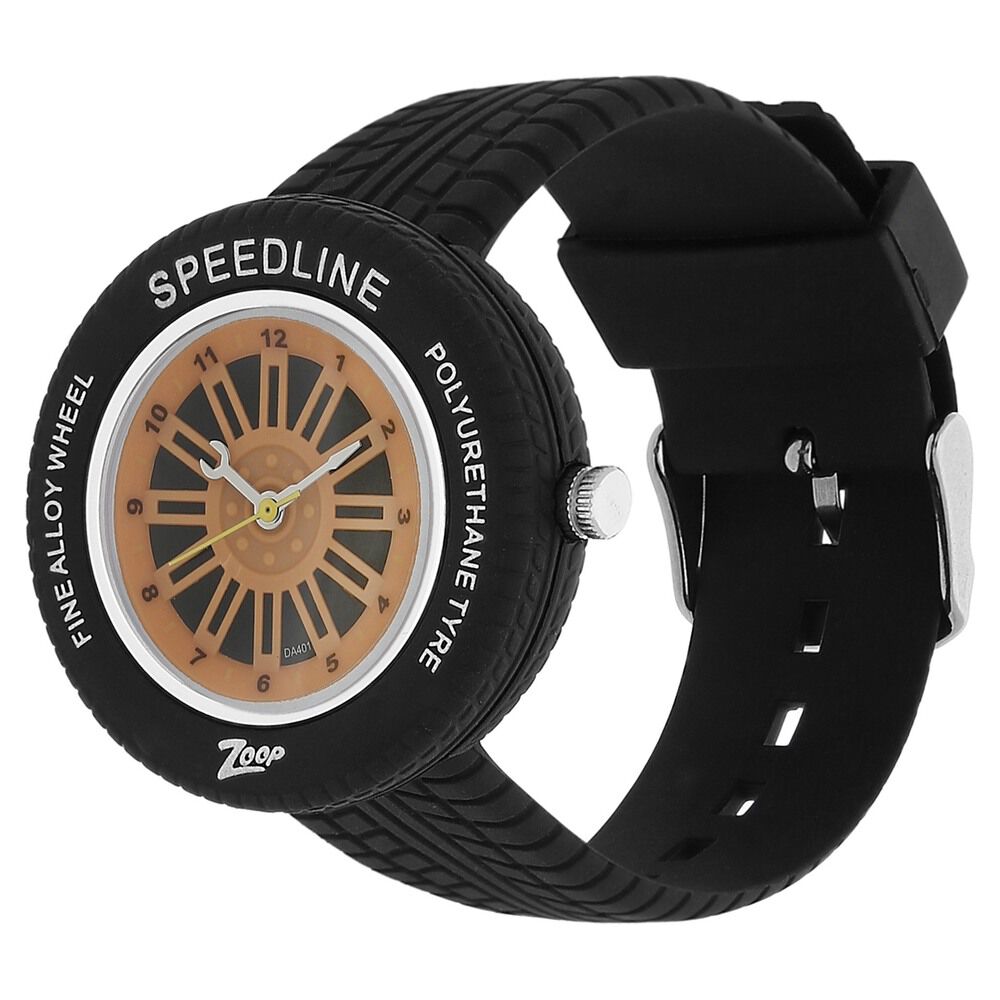 Buy Online Zoop By Titan Quartz Analog Orange Dial PU Strap Watch