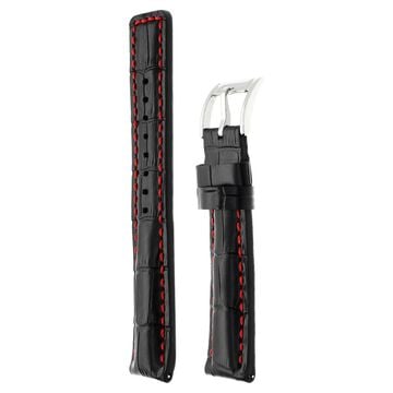 22 mm Black Genuine Leather Straps for Men