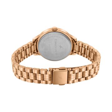 Fastrack Stunners Quartz Analog Rose Gold dial Stainless Steel Strap Watch for Girls