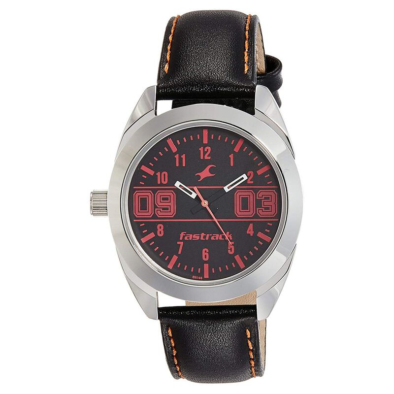 Fastrack Varsity Quartz Analog Black Dial Leather Strap Watch for Girls