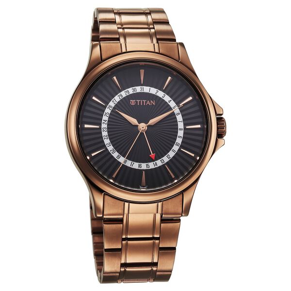 Titan Karishma Quartz Analog with Date Black Dial Stainless Steel Strap Watch For Men - image number 1