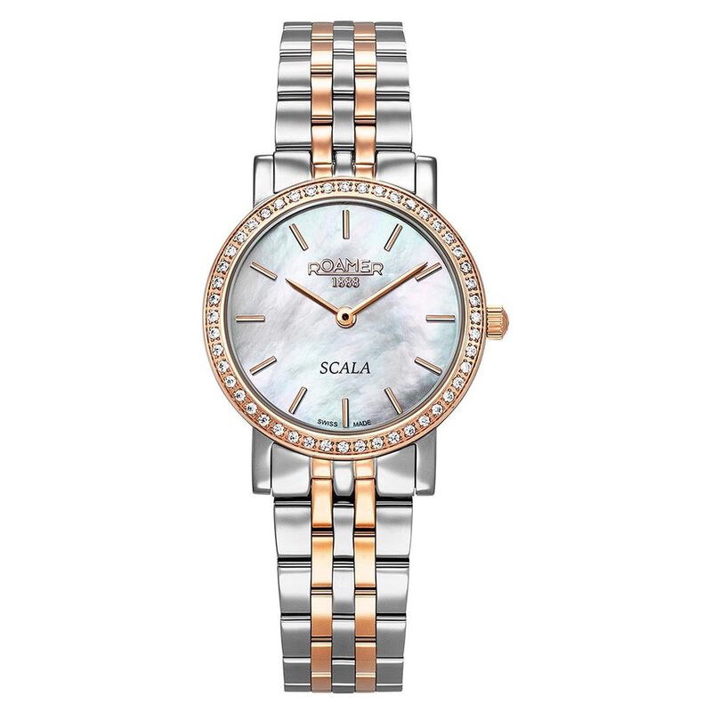 Roamer Scala Quartz Analog Mother of Pearl Dial Two Toned Stainless Steel Strap Watch For Women