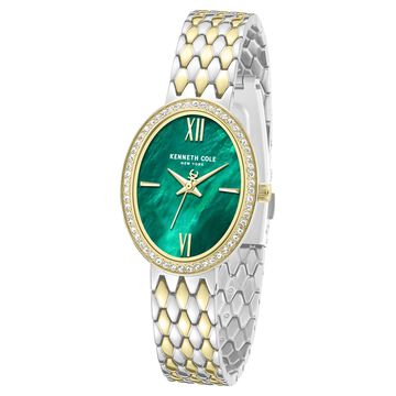 Kenneth Cole Quartz White Dial Two Toned Stainless Steel Strap Watch For Women