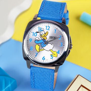 Zoop Disney Donald Duck Analog Watch with Silver Dial & Blue Strap for Boys Kids, from House of Titan