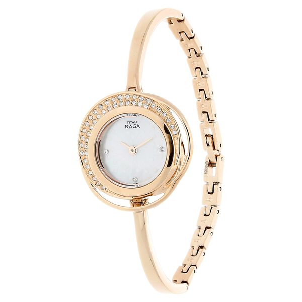 Titan Raga Mother of Pearl Dial Women Watch With Metal Strap - image number 1